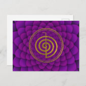 Gold Choku Rei-symbool op lotus Briefkaart (Voorkant / Achterkant)