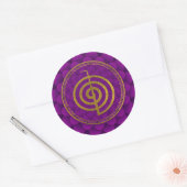 Gold Choku Rei-symbool op lotus Ronde Sticker (Envelop)
