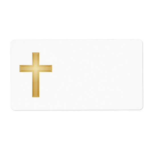 Gold Christelijk Cross Etiket (Voorkant)