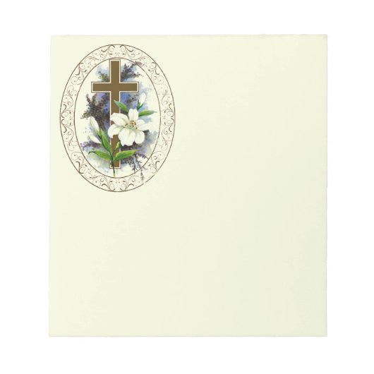 Gold Christelijk Cross Notitieblok (Voorkant)