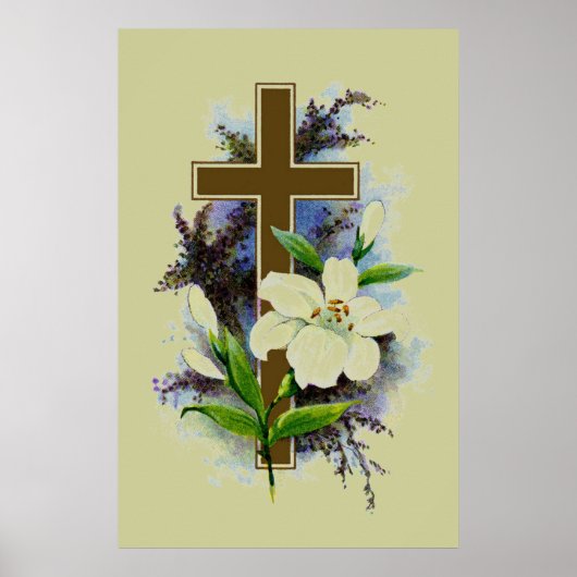 Gold Christelijk Cross Poster (Voorkant)
