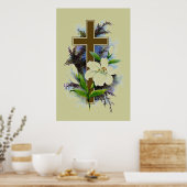 Gold Christelijk Cross Poster (Keuken)