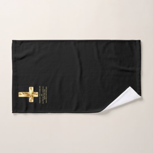 Gold Christelijk Crucifix Cross met grappig gezegd Bad Handdoek (Handdoek)