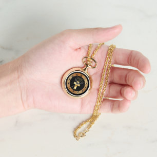 Gold Christelijk Crucifix Cross met grappig gezegd Horloge