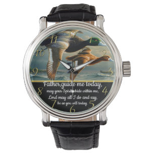 Gold Christelijk Faith kruis met eenden Horloge