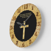 Gold Christelijk Faith kruis met grappig gezegde 2 Grote Klok (Hoek)