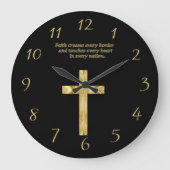 Gold Christelijk Faith kruis met grappig gezegde 3 Grote Klok (Voorkant)