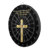 Gold Christelijk Faith kruis met grappig gezegde Dartbord (Voorkant Rechts)