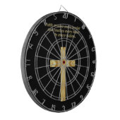 Gold Christelijk Faith kruis met grappig gezegde Dartbord (Voorkant Links)