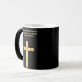 Gold Christelijk Faith kruis met grappig gezegde Magische Mok (Voorkant links)