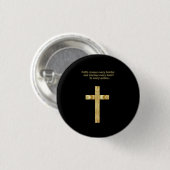Gold Christelijk Faith kruis met grappig gezegde Ronde Button 3,2 Cm (Voorkant /achterkant)