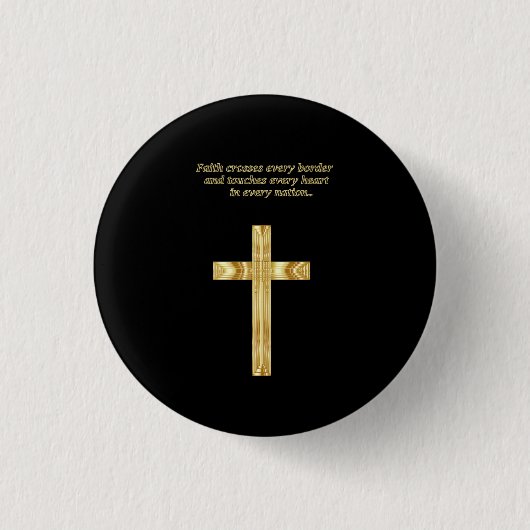 Gold Christelijk Faith kruis met grappig gezegde Ronde Button 3,2 Cm (Voorkant)