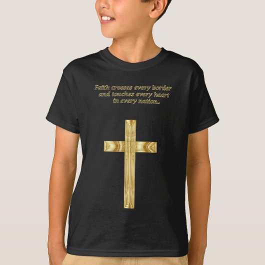 Gold Christelijk Faith kruis met grappig gezegde T-shirt (Voorkant)