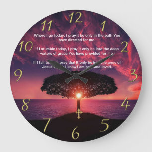 Gold Christelijk Faith kruis met waar ik vandaag h Grote Klok