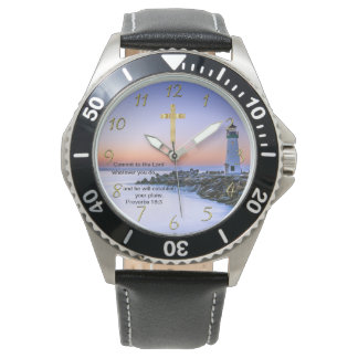 Gold Christelijk Faith kruis met waar ik vandaag h Horloge