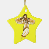 Gold Christelijke Angel Keramisch Ornament (Rechts)