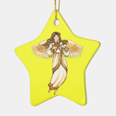 Gold Christelijke Angel Keramisch Ornament (Links)