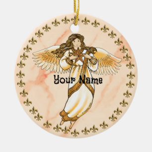 Gold Christelijke Angel Keramisch Ornament