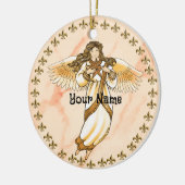 Gold Christelijke Angel Keramisch Ornament (Links)