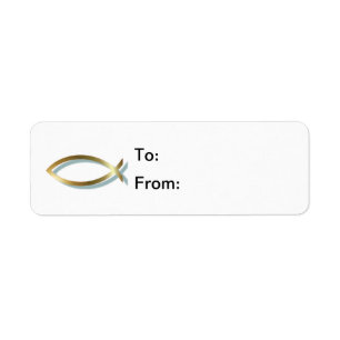Gold Christelijke viscadeautjes Labels