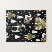 Gold Christmas Aesthetic Pattern- Elegant Metallic Legpuzzel (Horizontaal)