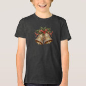 Gold Christmas Bells Boys T-shirt (Voorkant)