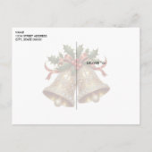 Gold Christmas Bells Briefkaart (Achterkant)