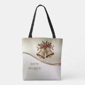 Gold Christmas Bells Holiday Canvas tas (Achterkant)