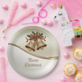 Gold Christmas Bells Vakantiepapier Bord (Feest)