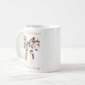 Gold Christmas Bow Mug | Custom Name Koffiemok (Voorkant links)
