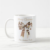 Gold Christmas Bow Mug | Custom Name Koffiemok (Links)