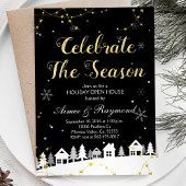 Gold Christmas Holiday open huis uitnodiging
