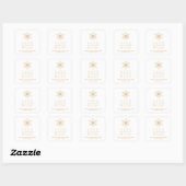 Gold Christmas Modern Snowflake for Business Vierkante Sticker (Vel)