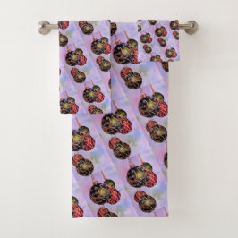 GOLD  CHRISTMAS-ORNAMENS BAD HANDDOEK