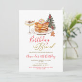 Gold Christmas Pancakes Minimal Birthday Brunch Kaart (Staand voorkant)