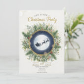 Gold Christmas Party Invitation | Editable Friends Kaart (Staand voorkant)