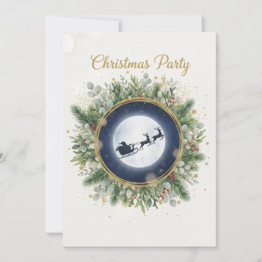 Gold Christmas Party Invitation | Editable Friends Kaart (Achterkant)