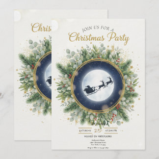 Gold Christmas Party Invitation | Editable Friends Kaart