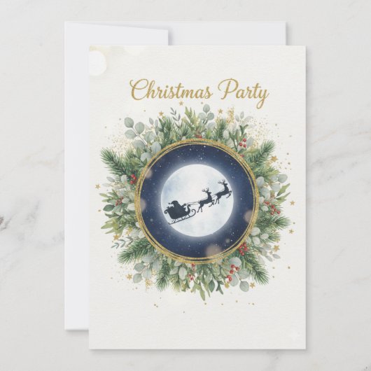 Gold Christmas Party Invitation | Editable Friends Kaart (Achterkant)