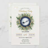 Gold Christmas Party Invitation | Editable Friends Kaart (Voorkant / Achterkant)