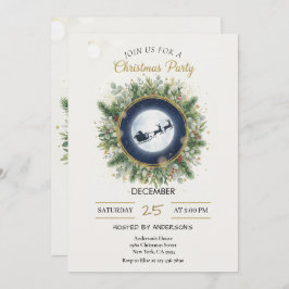 Gold Christmas Party Invitation | Editable Friends Kaart