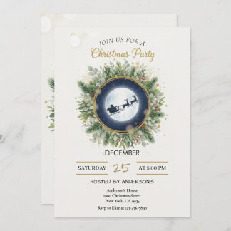 Gold Christmas Party Invitation | Editable Friends Kaart