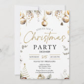 Gold Christmas Party Invitation | Editable Friends Kaart (Voorkant)