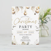 Gold Christmas Party Invitation | Editable Friends Kaart (Staand voorkant)
