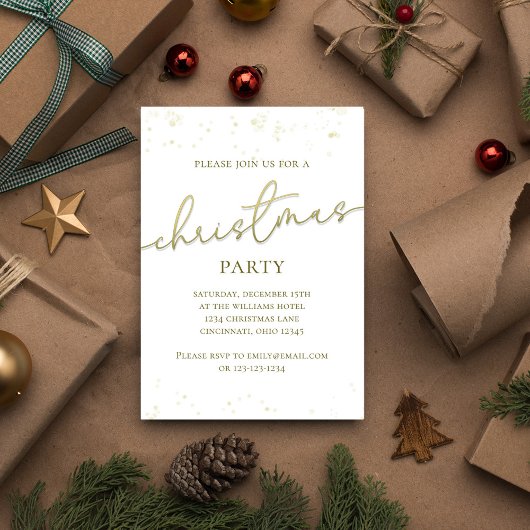 Gold Christmas Party Script-Sjabloon Kaart
