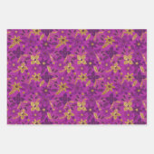 Gold Christmas Poinsettia Flowers Inpakpapier Vel (Voorkant 3)