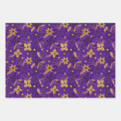 Gold Christmas Poinsettia Flowers Inpakpapier Vel (Voorkant 2)