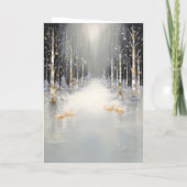 Gold Christmas Reindeer Holiday Card Kaart (Achterkant)