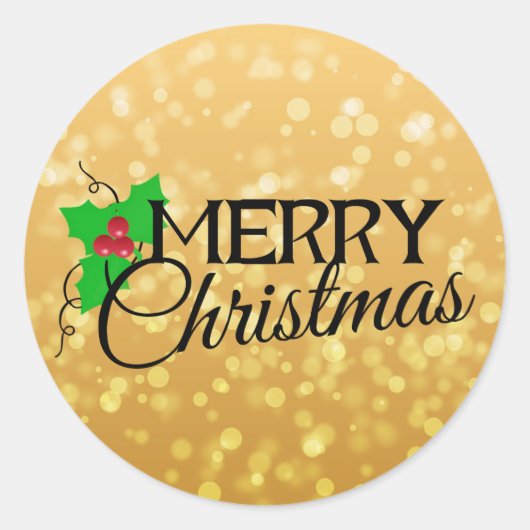 Gold Christmas Sticker (Voorkant)