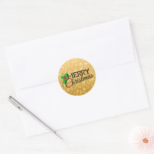 Gold Christmas Sticker (Envelop)